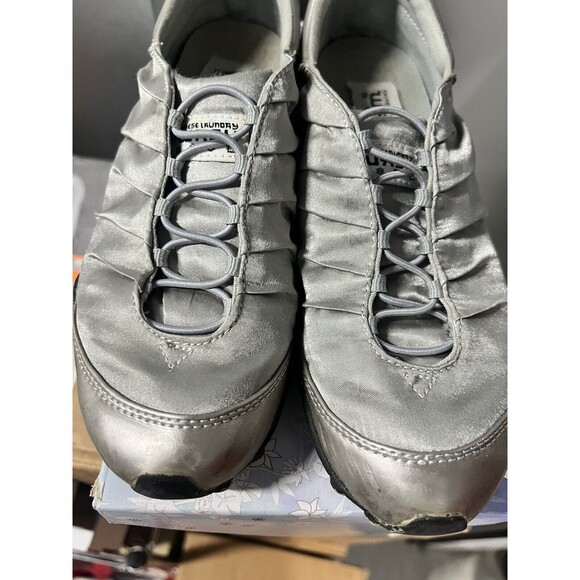 Chinese Laundry Wash Vintage 90s Avril Satin Pewter Sneakers Women US Sz 8 - Picture 2 of 16